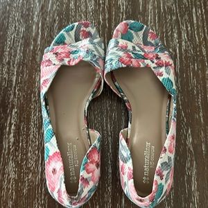 Floral open toe shoes